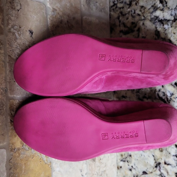 Sperry Jeffrey Top-Sider Pink Suede Wedges Size 7.5 - Picture 9 of 10
